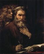 REMBRANDT Harmenszoon van Rijn, The Evangelist Matthew Inspired by the Angel